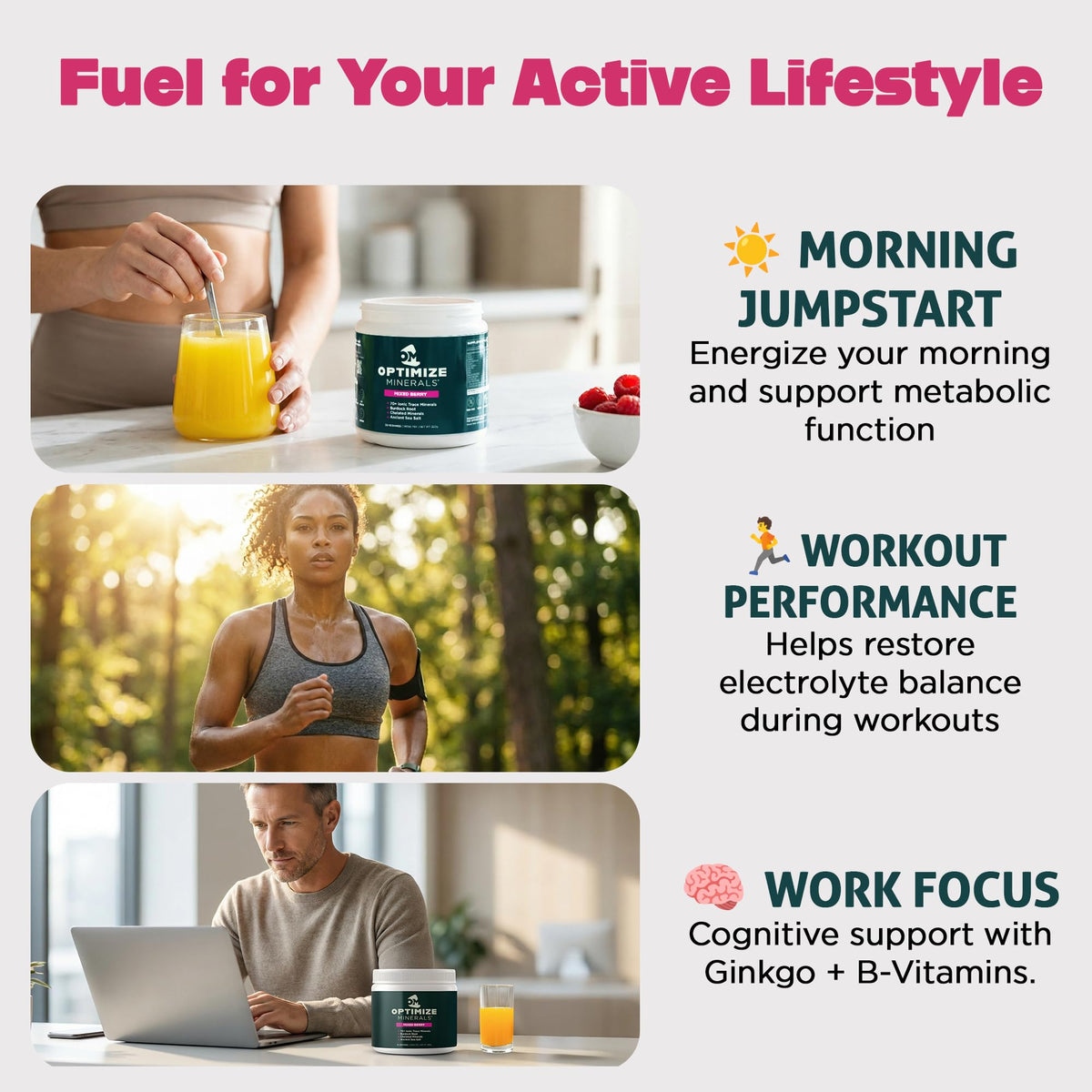 Optimize Minerals Multi Mineral - New Look Same Daily Formula – Magnesium, Electrolytes & Trace Mineral Supplement Powder - Gluten Free Vitamins Drink - Maple Wellness Supplements