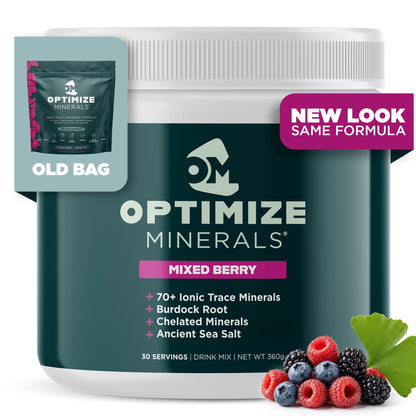 Optimize Minerals Multi Mineral - New Look Same Daily Formula – Magnesium, Electrolytes & Trace Mineral Supplement Powder - Gluten Free Vitamins Drink - Maple Wellness Supplements