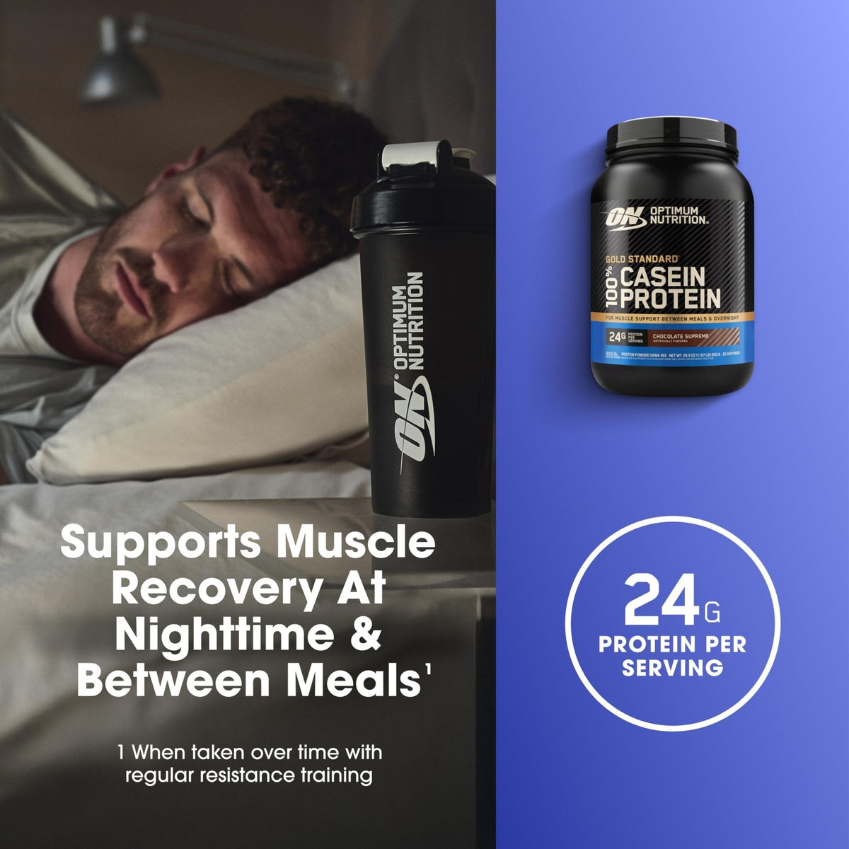 Optimum Nutrition Gold Standard 100% Micellar Casein Protein Powder, Slow Digesting, Helps Keep You Full, Overnight Muscle Recovery, Chocolate Supreme, 2 Pound (Packaging May Vary) - Maple Wellness Supplements