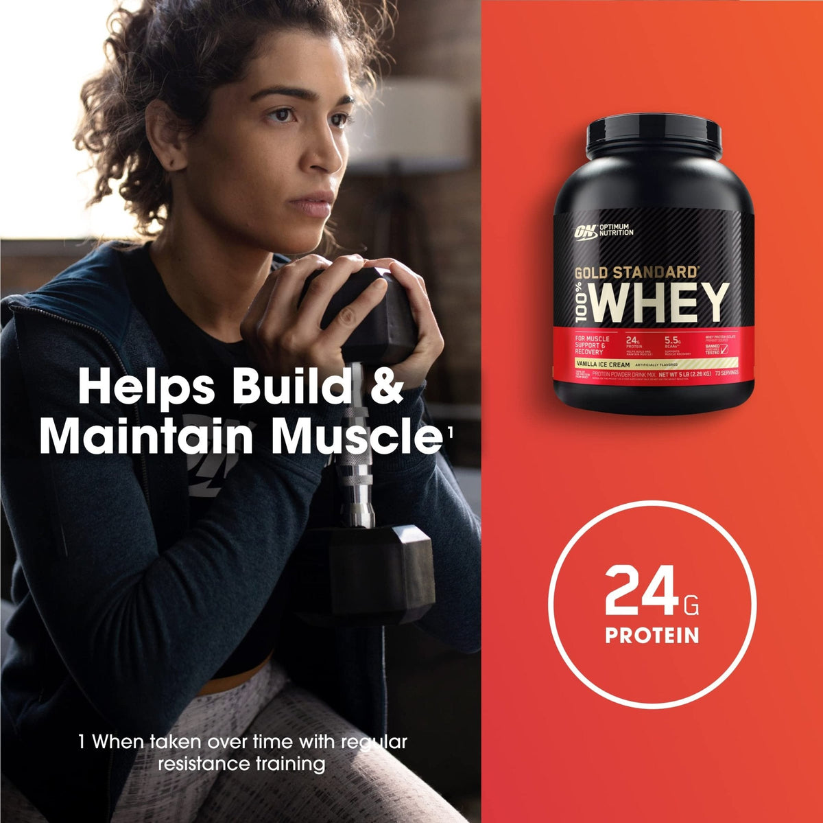 Optimum Nutrition Gold Standard 100% Whey Protein Powder, Vanilla Ice Cream & Microniz - Maple Wellness Supplements