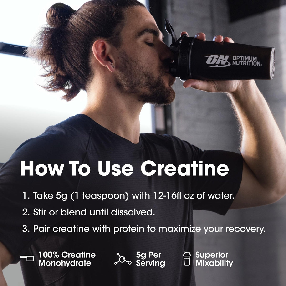 Optimum Nutrition Micronized Creatine Monohydrate Powder, Unflavored, 60 Servings, 300 Grams (Packaging May Vary) - Maple Wellness Supplements