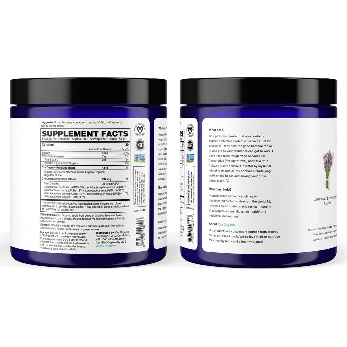 Ora Organic Prebiotic and Probiotic Powder Supplement - 20 Billion Probiotics, 7 Strains for Best Prebiotic Powder, Non-GMO, Probiotics for Women, Men & Kids - Maple Wellness Supplements