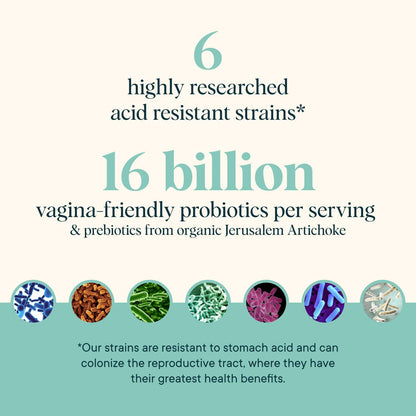 Ora Organic Prebiotics and Probiotics for Women - Lactobacillus for Vaginal and Urinary Tract Health, Contains 16 Billion CFU, 6 Strains - 1 Month Supply, 60 Vegan Probiotic Capsules - Maple Wellness Supplements