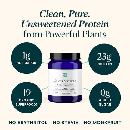 Ora Organic Vegan Protein Powder - 23g Plant Based Pea Protein Unflavored - Maple Wellness Supplements