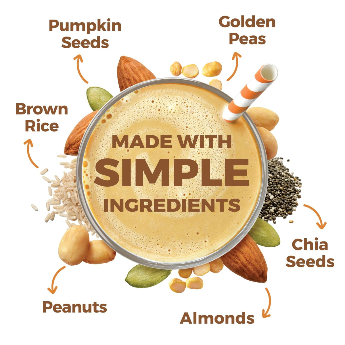 Orgain Organic Simple Vegan Protein Powder, Peanut Butter - 20g Plant Based Protein, With less Ingredients, No Artificial Sweeteners, Gluten Free, No Dairy or Lactose, 1.25 lb (Packaging May Vary) - Maple Wellness Supplements
