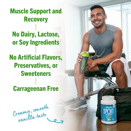 Orgain Organic Sport Vegan Protein Powder, Vanilla - 30g Plant Based Protein, For Pre-Work - Maple Wellness Supplements