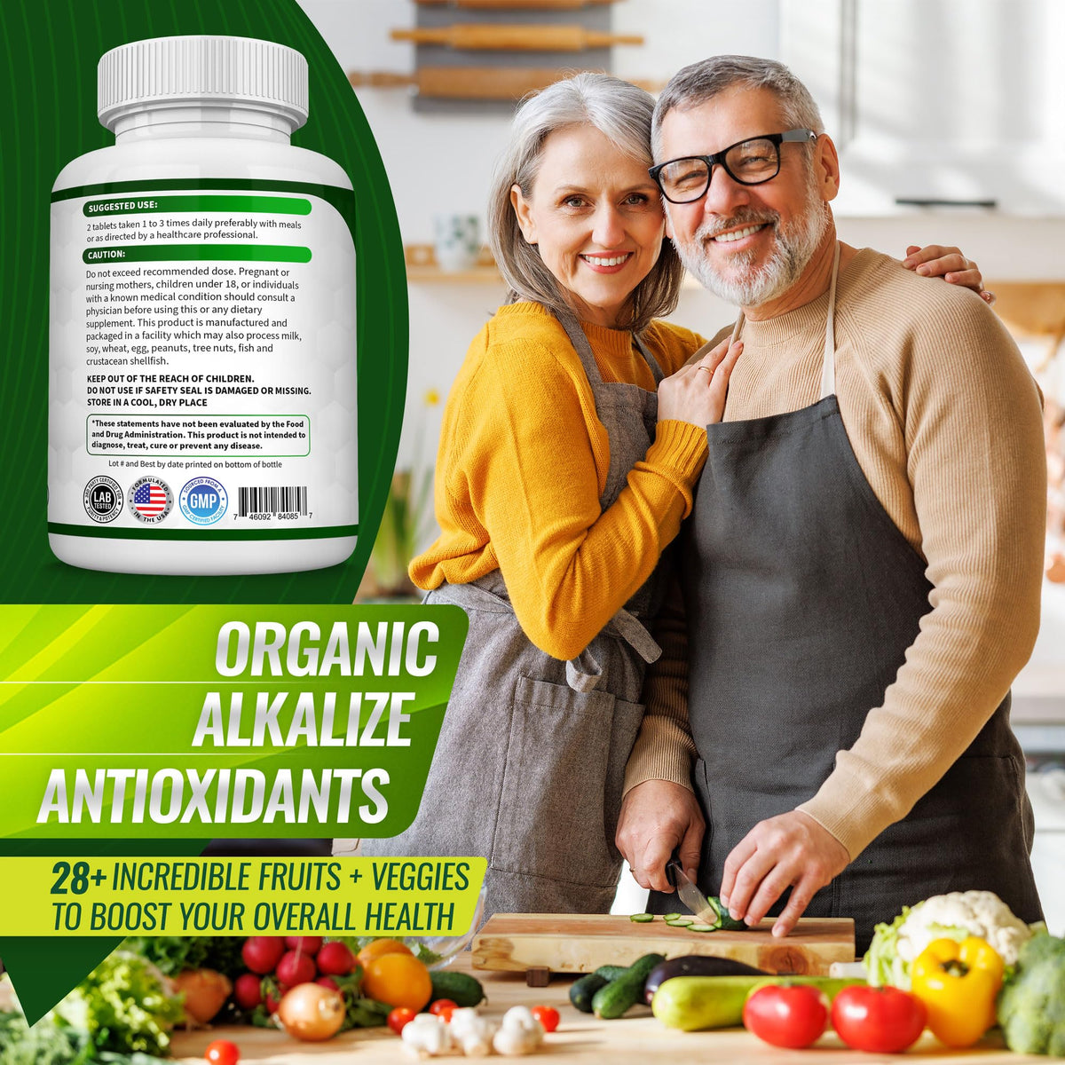 Organic Super Greens Capsules Superfood Fruit Veggie Supplement - 28 Powerful Natural - Maple Wellness Supplements