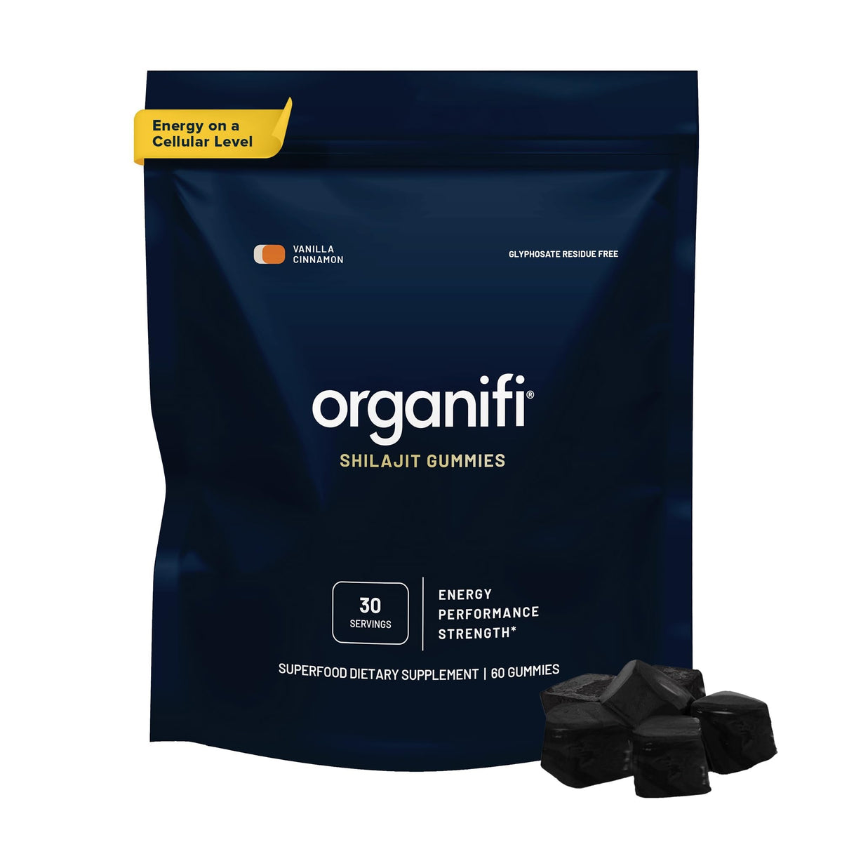 Organifi - Shilajit Gummies - Supports Natural Energy and Strength - Vanilla Cinnamon - Maple Wellness Supplements