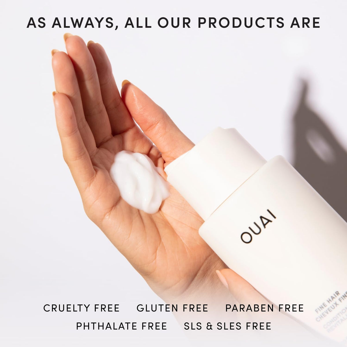 OUAI Fine Hair Conditioner Travel Size - Volumizing Conditioner for Fine Hair with Keratin, Biotin & Chia Seed Oil - Adds Softness, Bounce & Volume - Free from Parabens, Sulfates & Phthalates (3 Oz) - Maple Wellness Supplements