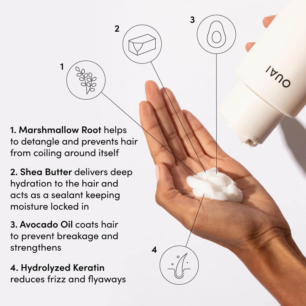 OUAI Thick Hair Shampoo and Conditioner Set - Sulfate Free Shampoo and Conditioner for Thick Hair Care - Moisturizes, Strengthens & Fights Frizz - Made with Keratin & Shea Butter (10 Fl Oz) - Maple Wellness Supplements