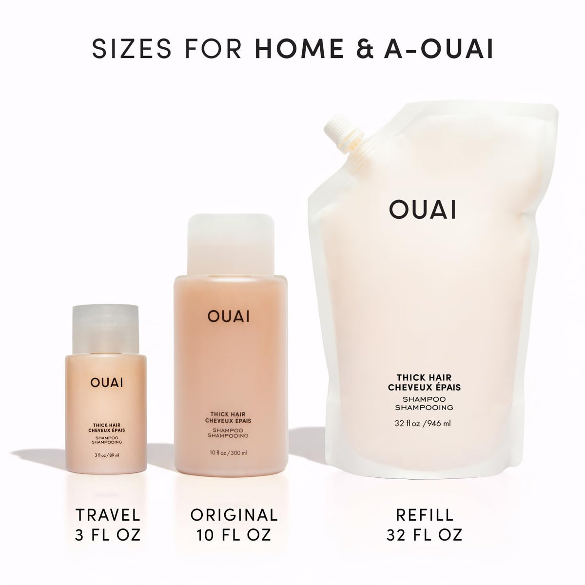 OUAI Thick Shampoo - Moisturizing Shampoo with Keratin, Marshmallow Root, Shea Butter, Avocado Oil for Thick Hair - Strengthens & Hydrates Strands - Paraben, Phthalate & Sulfate Free (10 Fl Oz) - Maple Wellness Supplements