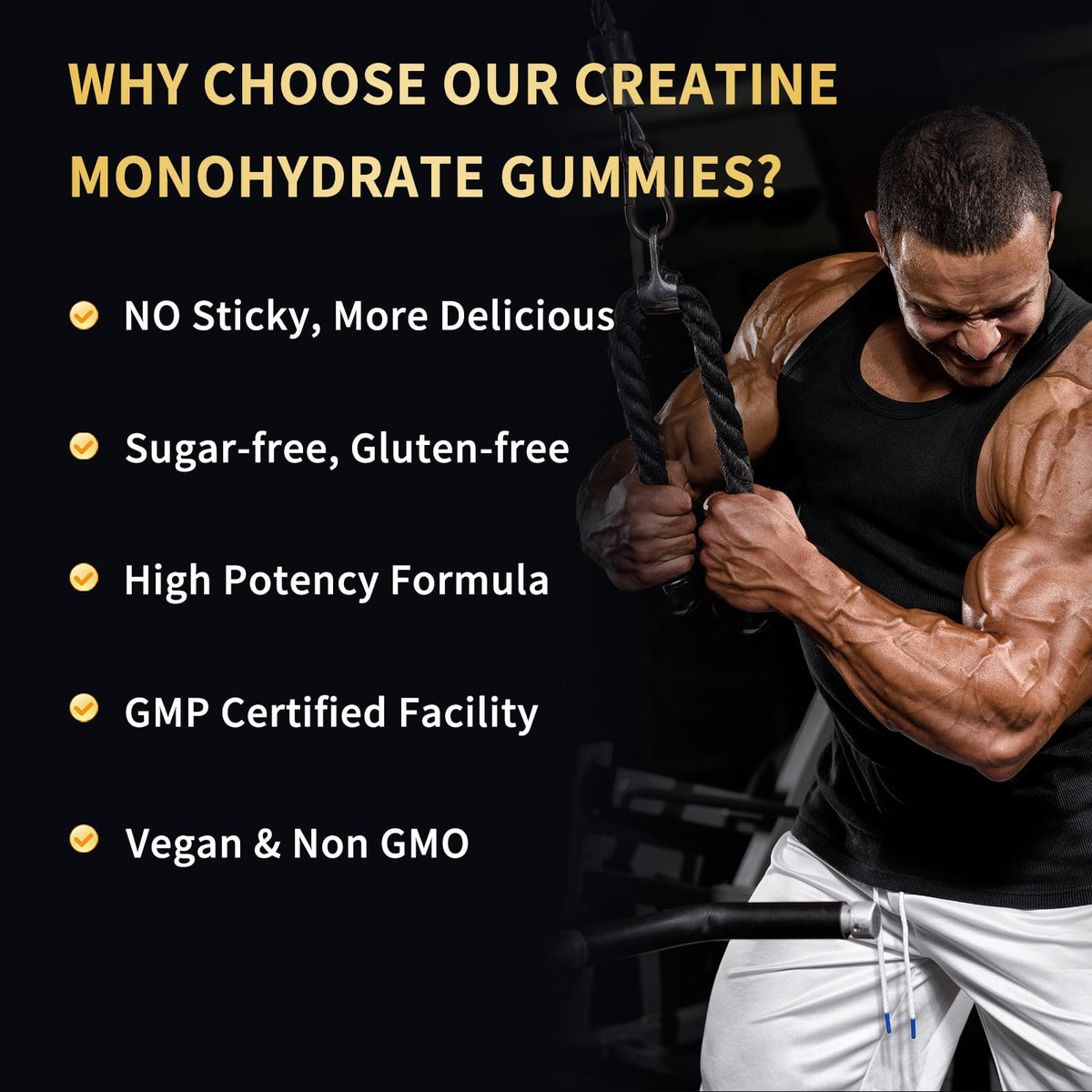 OUYIYUA Creatine Monohydrate Gummies 5000mg for Men & Women - Sugar Free Pre-Workout Supplement, Chewables for Muscle Strength, Muscle Builder - Maple Wellness Supplements
