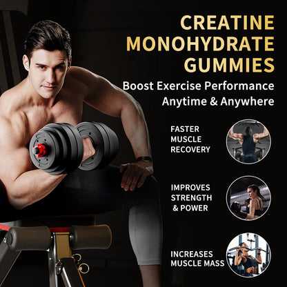 OUYIYUA Creatine Monohydrate Gummies 5000mg for Men & Women - Sugar Free Pre-Workout Supplement, Chewables for Muscle Strength, Muscle Builder, Energy Boost, - Maple Wellness Supplements