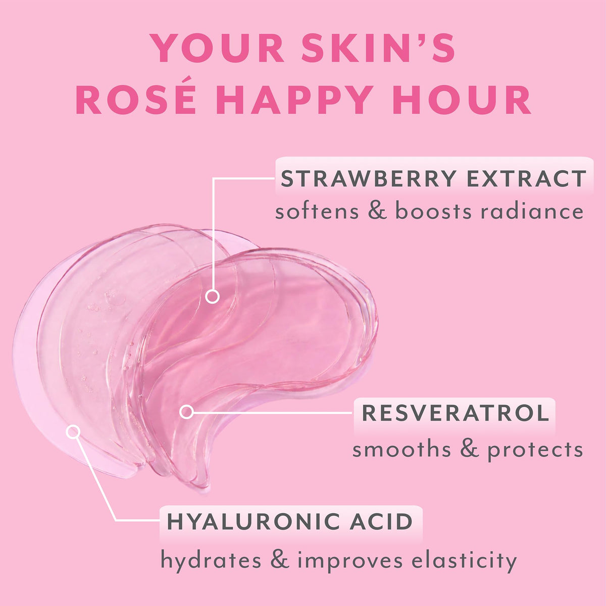 Patchology Serve Chilled Rosé Hydrating Under Eye Patches – Hyaluronic Acid & Antioxidant-Infused Eye Masks to Reduce Dark Circles - Maple Wellness Supplements