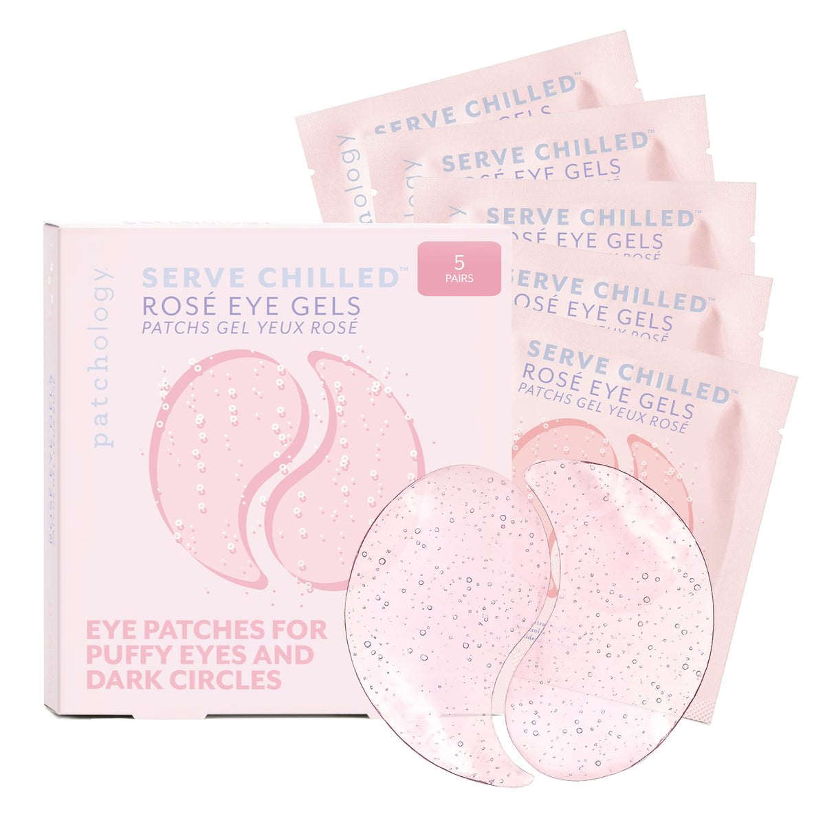 Patchology Serve Chilled Rosé Hydrating Under Eye Patches – Hyaluronic Acid & Antioxidant-Infused Eye Masks to Reduce Dark Circles - Maple Wellness Supplements