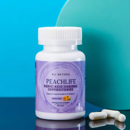 Peachlife Boric Acid Suppositories in Vegetable Capsules - USA Made - Vaginal pH - Maple Wellness Supplements
