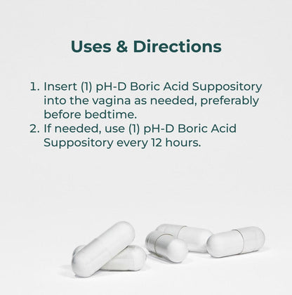 pH-D Feminine Health Support - Boric Acid Starter Bundle - pH-D Boric Acid Vaginal Suppositories 72 Count and 5 Vaginal Suppository Applicators - Maple Wellness Supplements