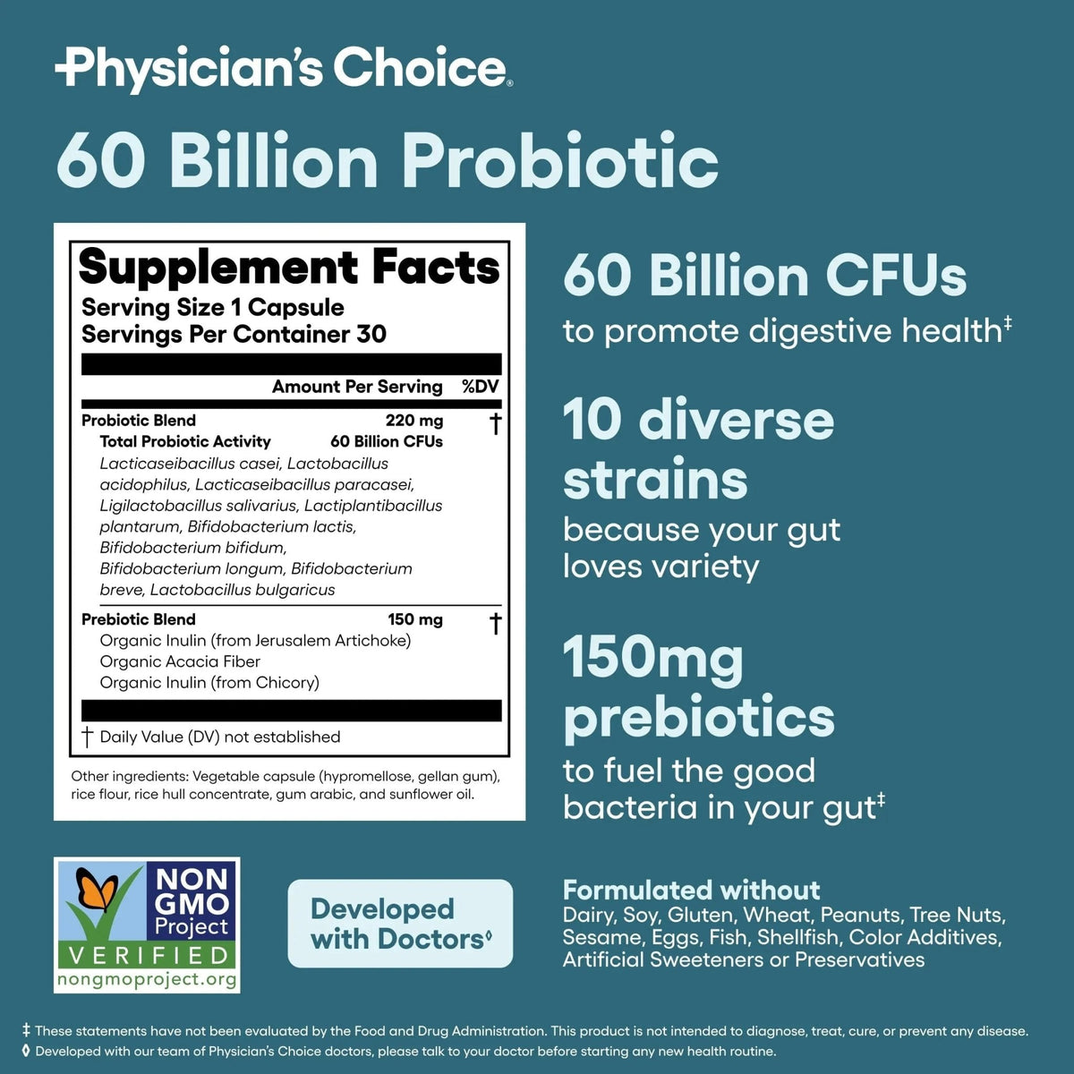 Physician's CHOICE Advanced Gut Health Bundle: 60 Billion Probiotics 30ct + Digestive Enzymes 60ct for Digestive, Gut, and Immune Health Supports Occasional Constipation, Diarrhea, Gas, and Bloating - Maple Wellness Supplements