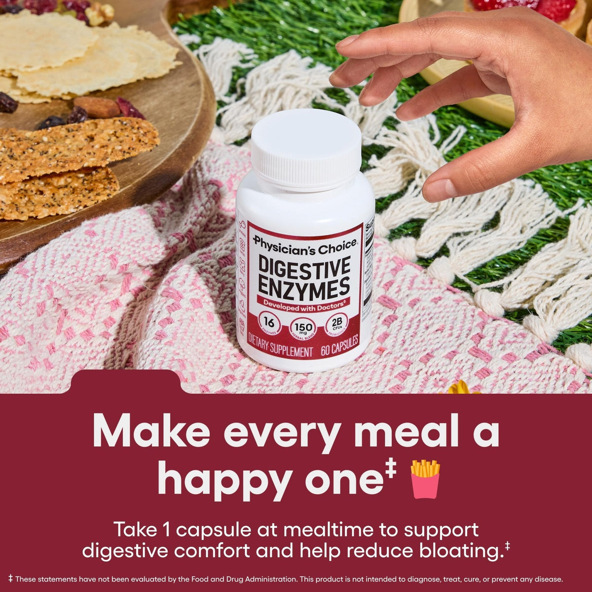 Physician's CHOICE Digestive Enzymes for Bloating & Digestion - 16 Enzymes with Organic Prebiotics & Probiotics for Gut - Maple Wellness Supplements