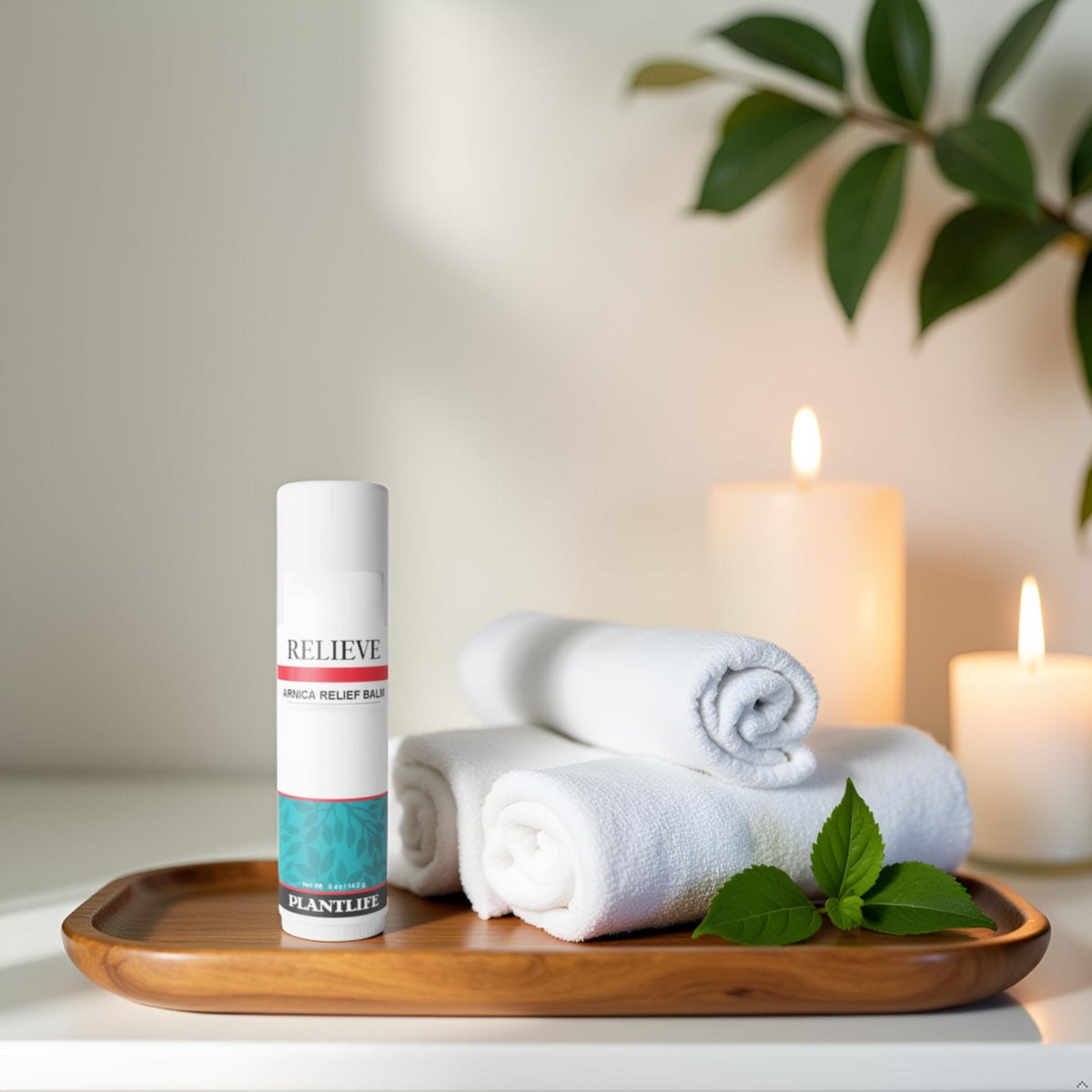 Plantlife Arnica Relieve Balm - Made with Arnica and 100% Pure Essential Oils - Relieve Products are a Homeopathic Solution for Everyday Use - Works Quickly and Effectively - Made in California - Maple Wellness Supplements