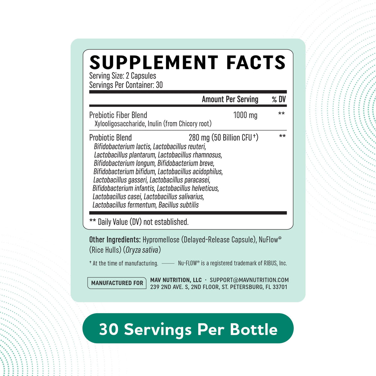 Prebiotics and Probiotics | 50 Billion CFU, 16 Probiotic Strains & Inulin Prebiotic Fiber | Delayed Release Capsules | Gut Health Support | Prebiotics and Probiotics for Women & Men | Non-GMO | 60 Ct - Maple Wellness Supplements