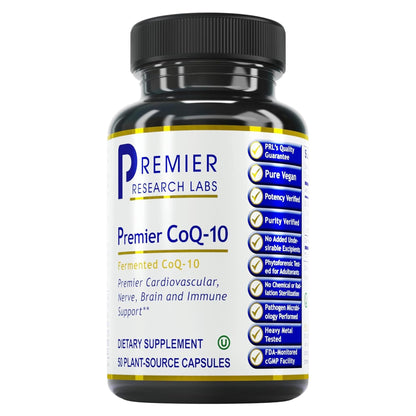 Premier Research Labs CoQ10 - Coenzyme Q10, Co Q 10 Supplement, 100mg Capsules, Ubiquinol Co Enzyme Q-10 with Red Algae & MCT Oil - 60 Vegetarian Capsules - Maple Wellness Supplements