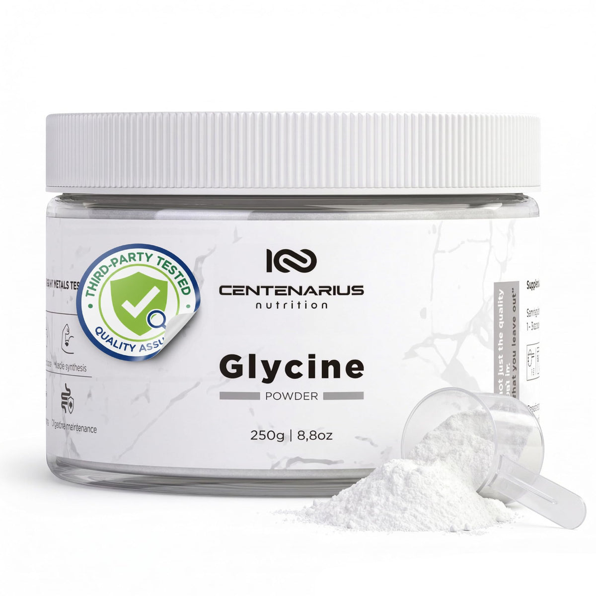 Premium Glycine Powder 250g | Amino Acids Supplement for Post Workout Muscle Recovery, Digestion, Sleep Aid + More - Vegan, Additive-Free - Maple Wellness Supplements