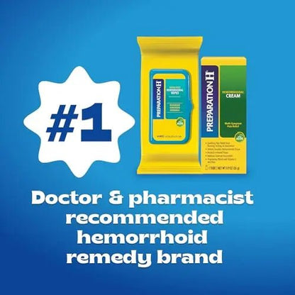 Preparation H Hemorrhoid Flushable Wipes with Witch Hazel for Skin Irritation Relief - 96 Count - Maple Wellness Supplements