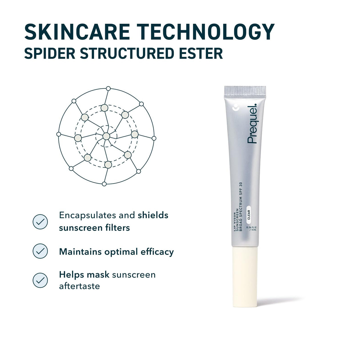 Prequel Skin Lip Visor, Clear Lip Balm with SPF 30 PA+++. Mint Flavored with Non-Sticky Finish - Maple Wellness Supplements