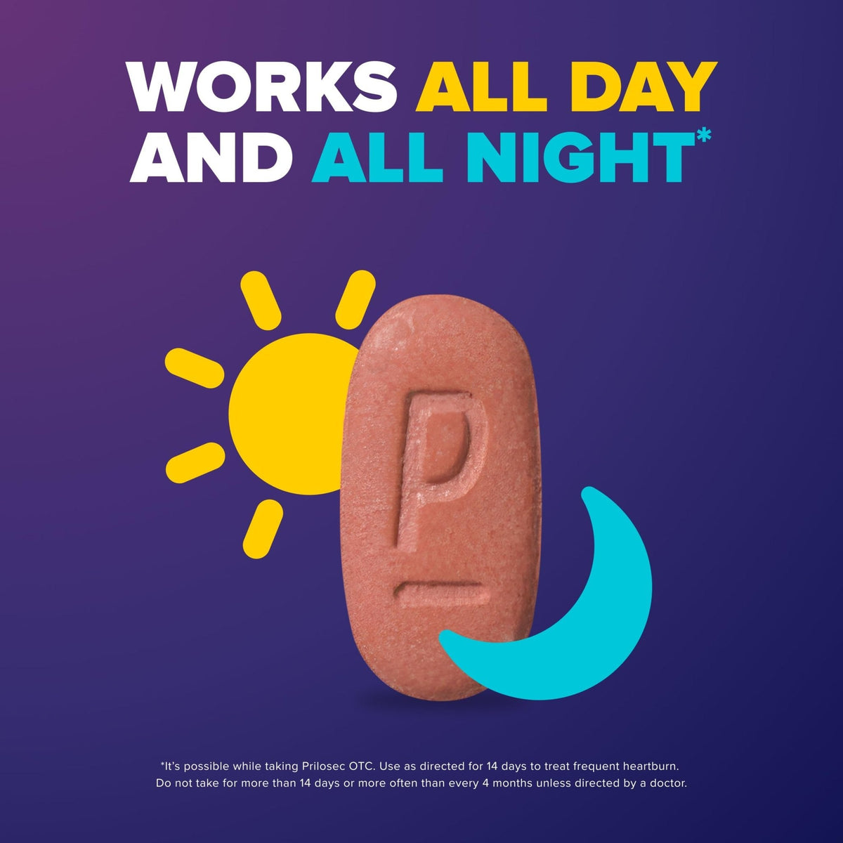 Prilosec OTC, Omeprazole Delayed Release 20mg, Acid Reducer, Treats Frequent Heartburn for 24 Hour Relief, All Day, All Night*, Heartburn Medicine, 20mg, Wildberry Flavor, 14 Tablets - Maple Wellness Supplements