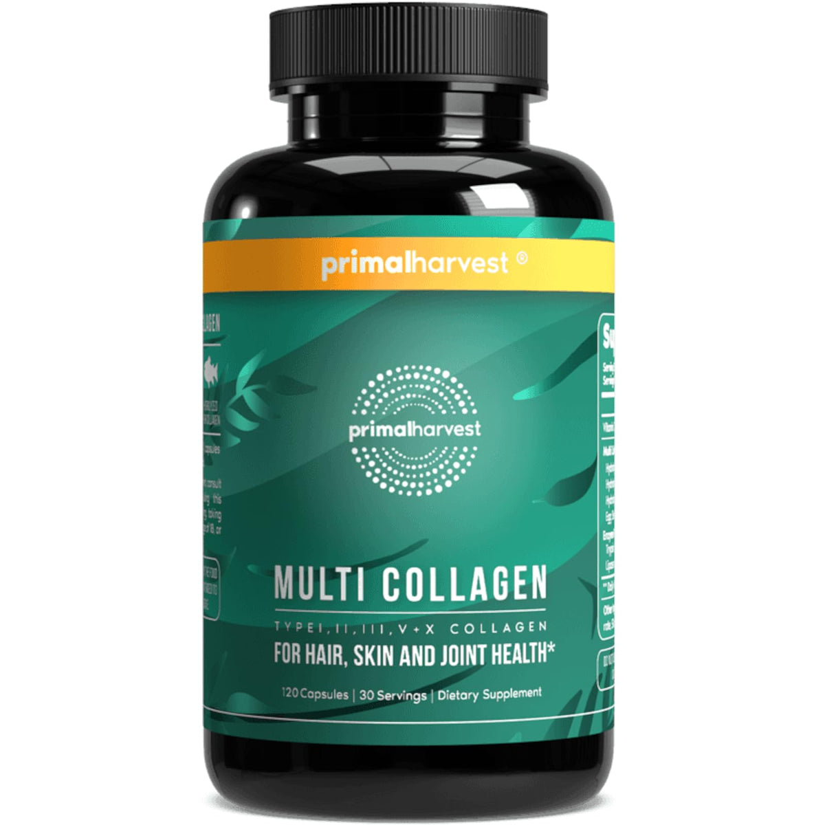 Primal Harvest Multi Collagen Pills for Women and Men (Type I, II, III, V, X) 120 Capsules w/Vitamin C for Hair, Skin, Nails - Maple Wellness Supplements