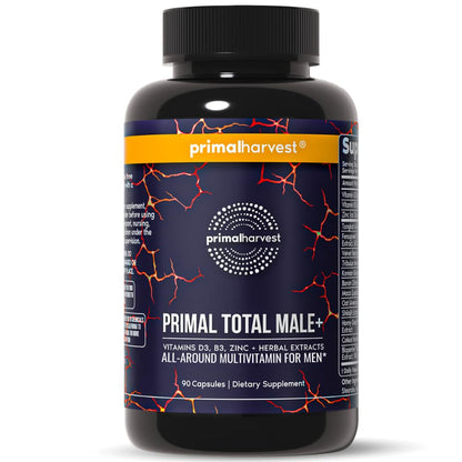Primal Harvest Total Male+ Multivitamin for Men Vitamins, Minerals and Herbal Support for Energy, Vitality, Immune Health and Performance (1 Pack (90 Count)) - Maple Wellness Supplements