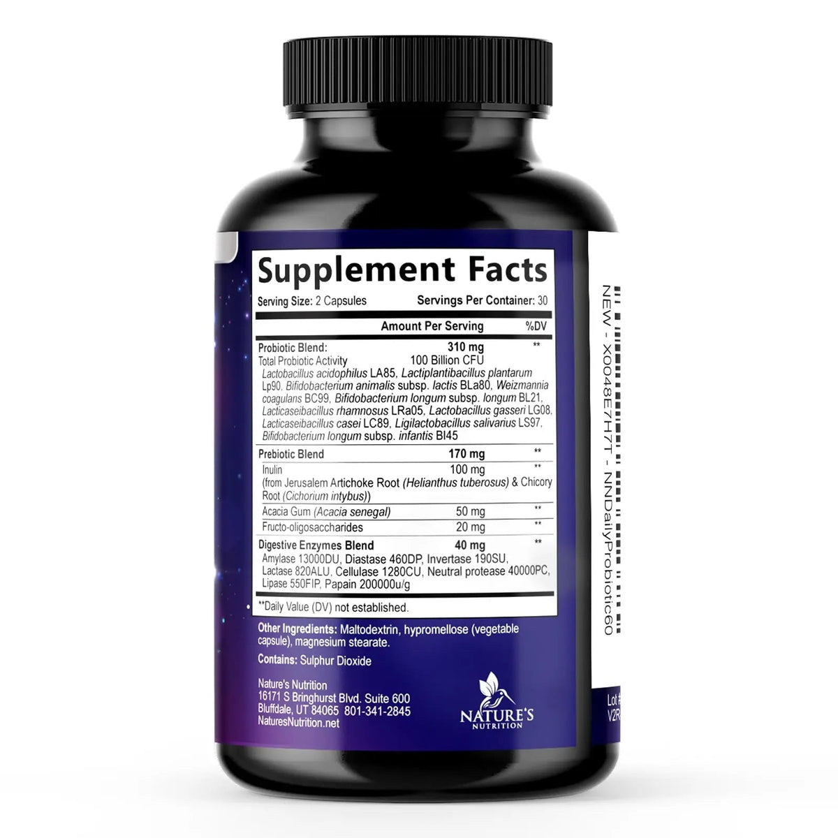 Probiotics 100 Billion CFU Per Serving - 10 Probiotic Strains & Prebiotics - Digestive Gut Health, Immune Support & Occasional Constipation, Gas & Bloating - Daily Supplement For Adults - 60 Capsules - Maple Wellness Supplements