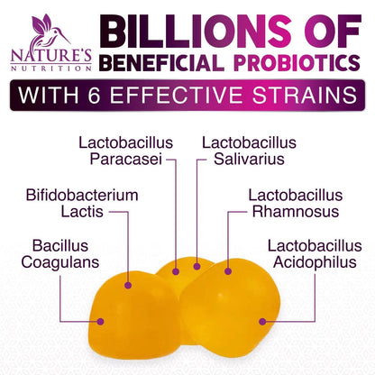 Probiotics for Digestive Health Gummies 5 Billion CFU - 6 Unique Strains for Daily Immune Support & Gut Health, Constipation, Gas & Bloating - Best Probiotic Supplement for Women & Men - 60 Gummies - Maple Wellness Supplements