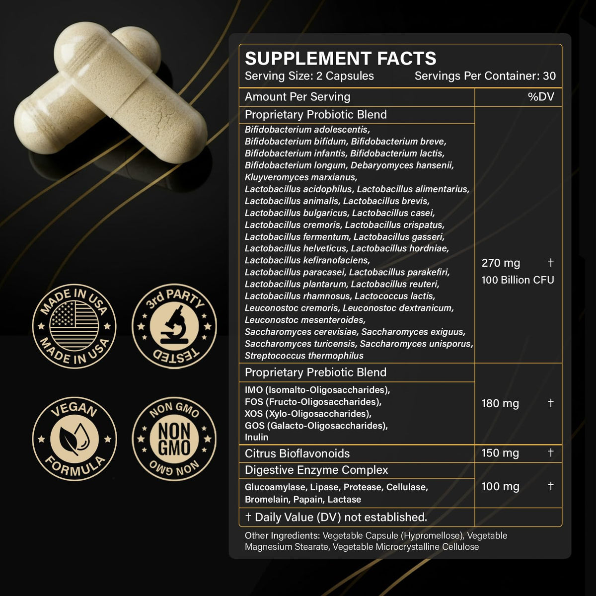 Probiotics with Prebiotics for Men and Women - 35 Strains Probiotics 100 Billion CFU for Gut & Digestive Health, Vegan Acidophilus Probiotic Supplement - Maple Wellness Supplements