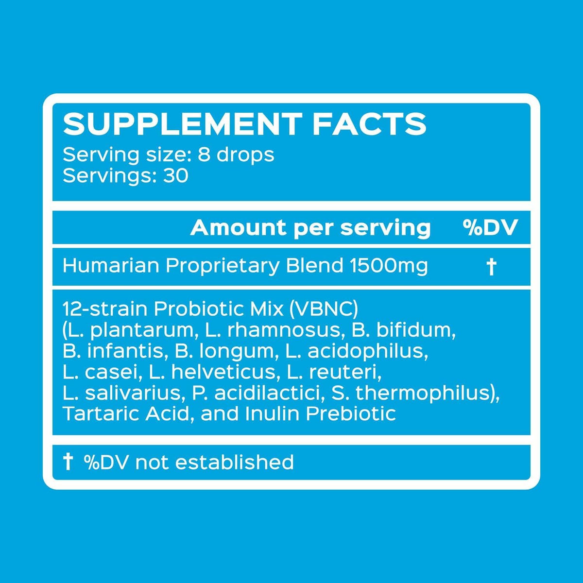 Probonix Humarian Liquid Probiotics for Adults - 12-Strain Probiotic Drops to Fortify Gut Health, Immunity and More - 30-Day Supply - Delicious Grape Flavor - Maple Wellness Supplements