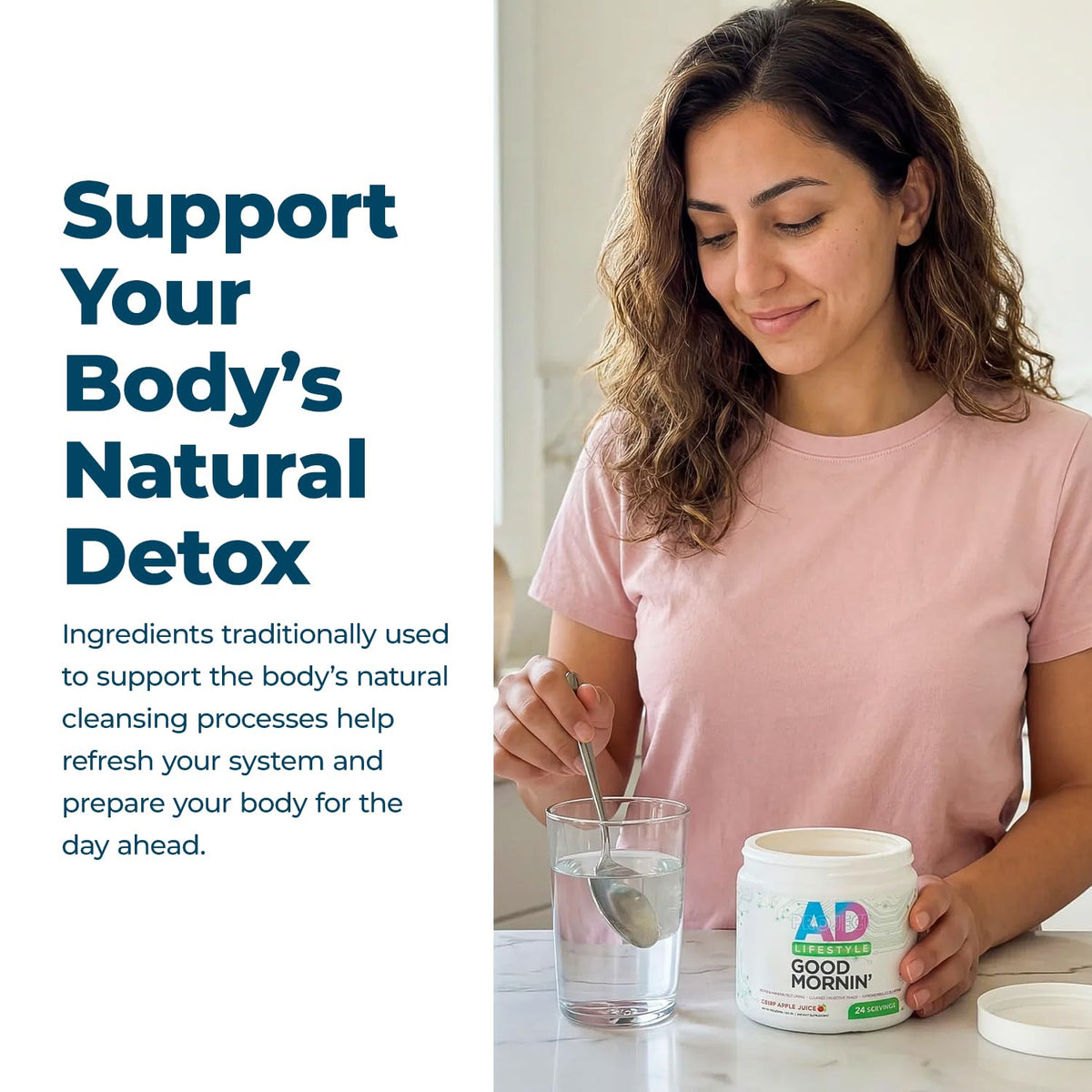 Project AD Life Good Morning Detox and Performance Drink, Naturally Flavored and Formulated with L-GLutamine, Apple Cider Vinegar, - Maple Wellness Supplements