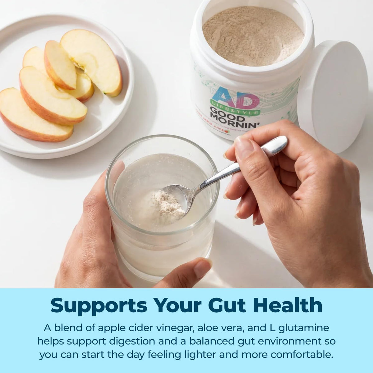 Project AD Life Good Morning Detox and Performance Drink, Naturally Flavored and Formulated with L-GLutamine, Apple Cider Vinegar, - Maple Wellness Supplements