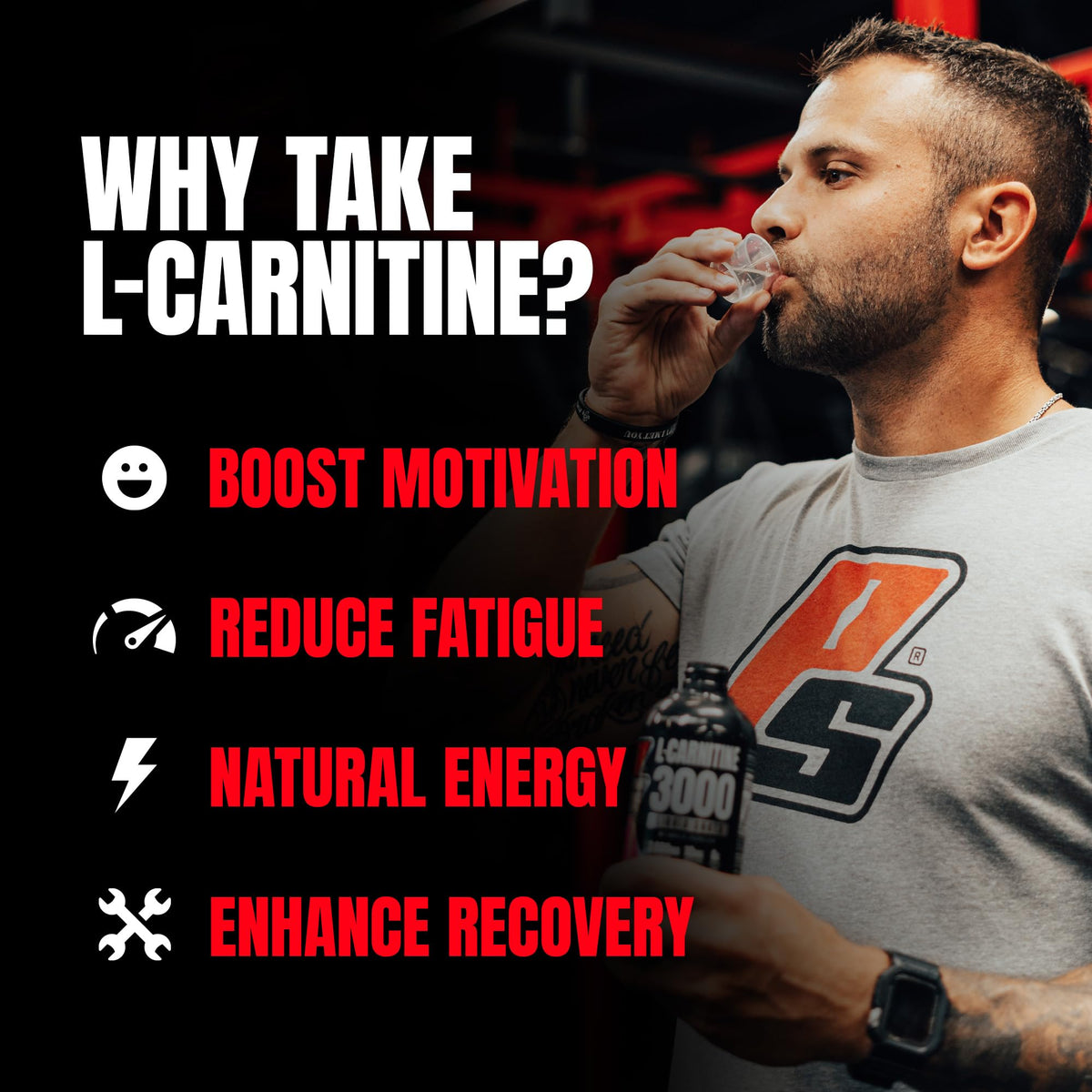ProSupps L-Carnitine Liquid 3000, Stimulant-Free Liquid Shots for Men & Women - Clean Workout Drink for Energy, Performance & Muscle Recovery - Maple Wellness Supplements