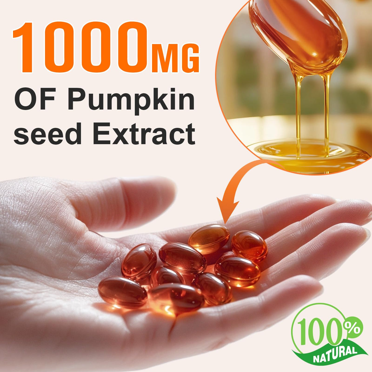 Pumpkin Seed Oil with Saw Palmetto, 1000mg per Serving, 300 Softgels – Cold Pressed Pumpkin Seed Oil Capsules for Hair, Prostate, Urinary & Bladder Health - Maple Wellness Supplements