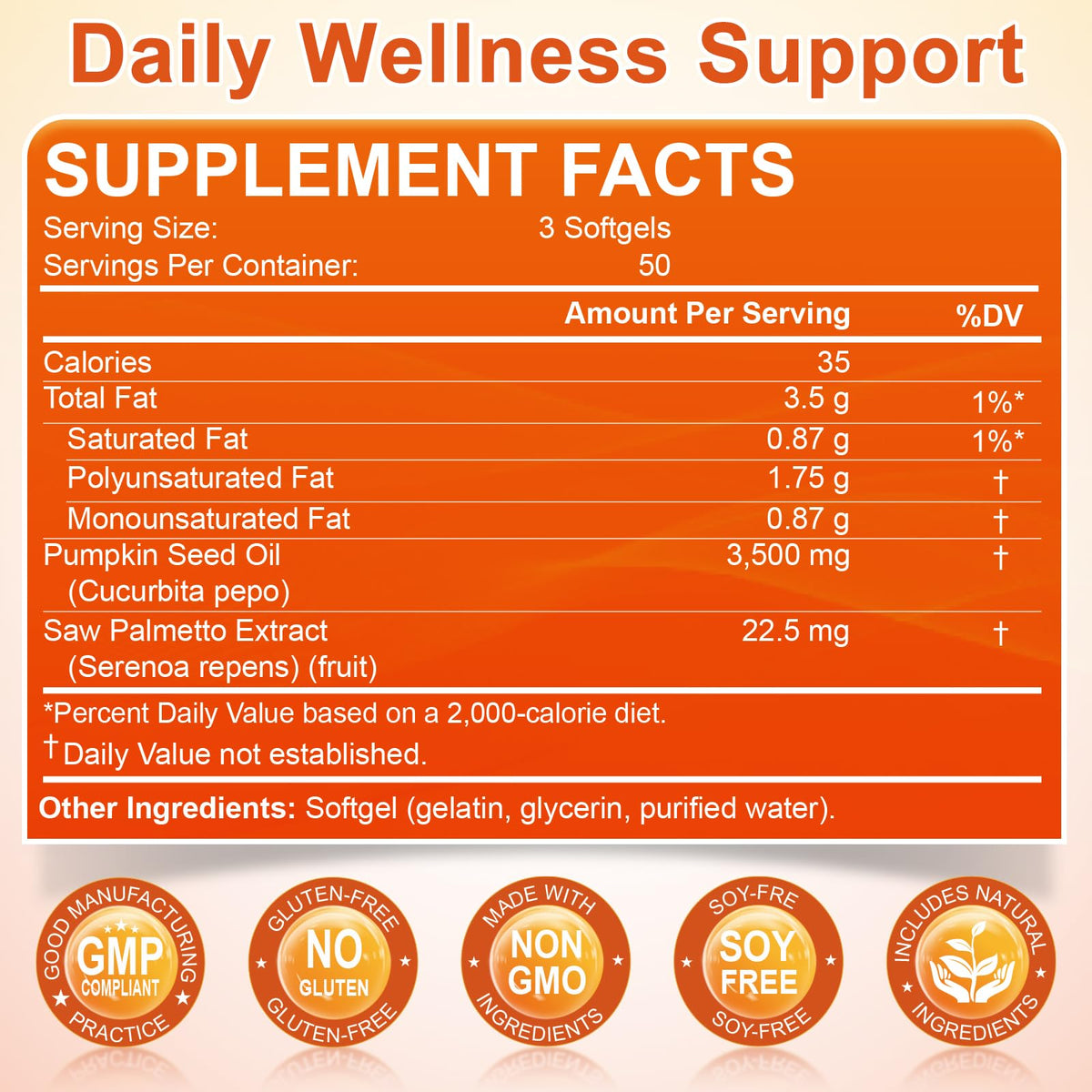 Pumpkin Seed Oil with Saw Palmetto, 3500mg Max Strength per Serving, 150 Softgels, Cold-Pressed with Essential Fatty Acids & Phytosterols, Supports Immune - Maple Wellness Supplements