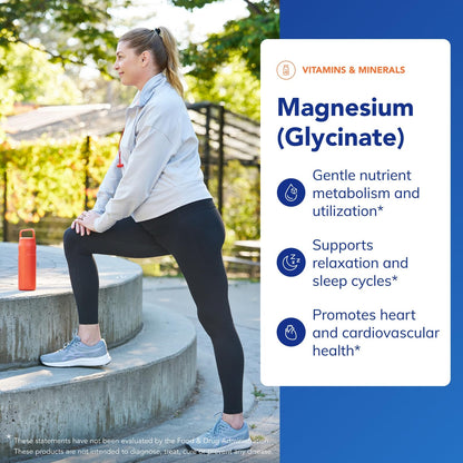 Pure Encapsulations Magnesium (Glycinate) - Supplement to Support Stress Relief, Sleep, Heart Health, Nerves, Muscles, and Metabolism - Maple Wellness Supplements
