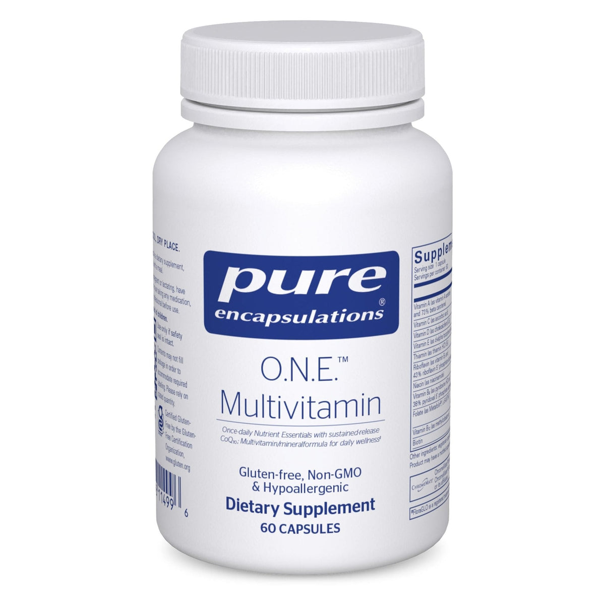 Pure Encapsulations O.N.E. Multivitamin - Once Daily Multivitamin with Antioxidant Complex Metafolin, CoQ10, and Lutein to Support Vision, Cognitive Function, and Cellular Health* - 60 Capsules - Maple Wellness Supplements