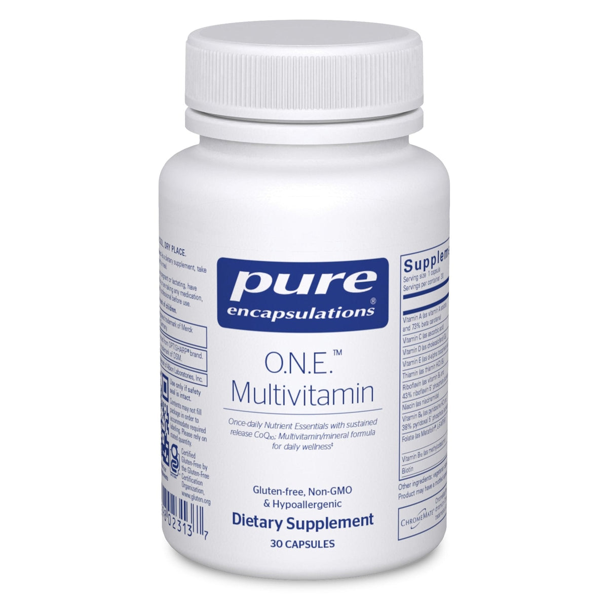 Pure Encapsulations O.N.E. Multivitamin - Once Daily Multivitamin with Antioxidant Complex Metafolin, CoQ10, and Lutein to Support Vision, Cognitive Function, and Cellular Health* - 30 Capsules - Maple Wellness Supplements
