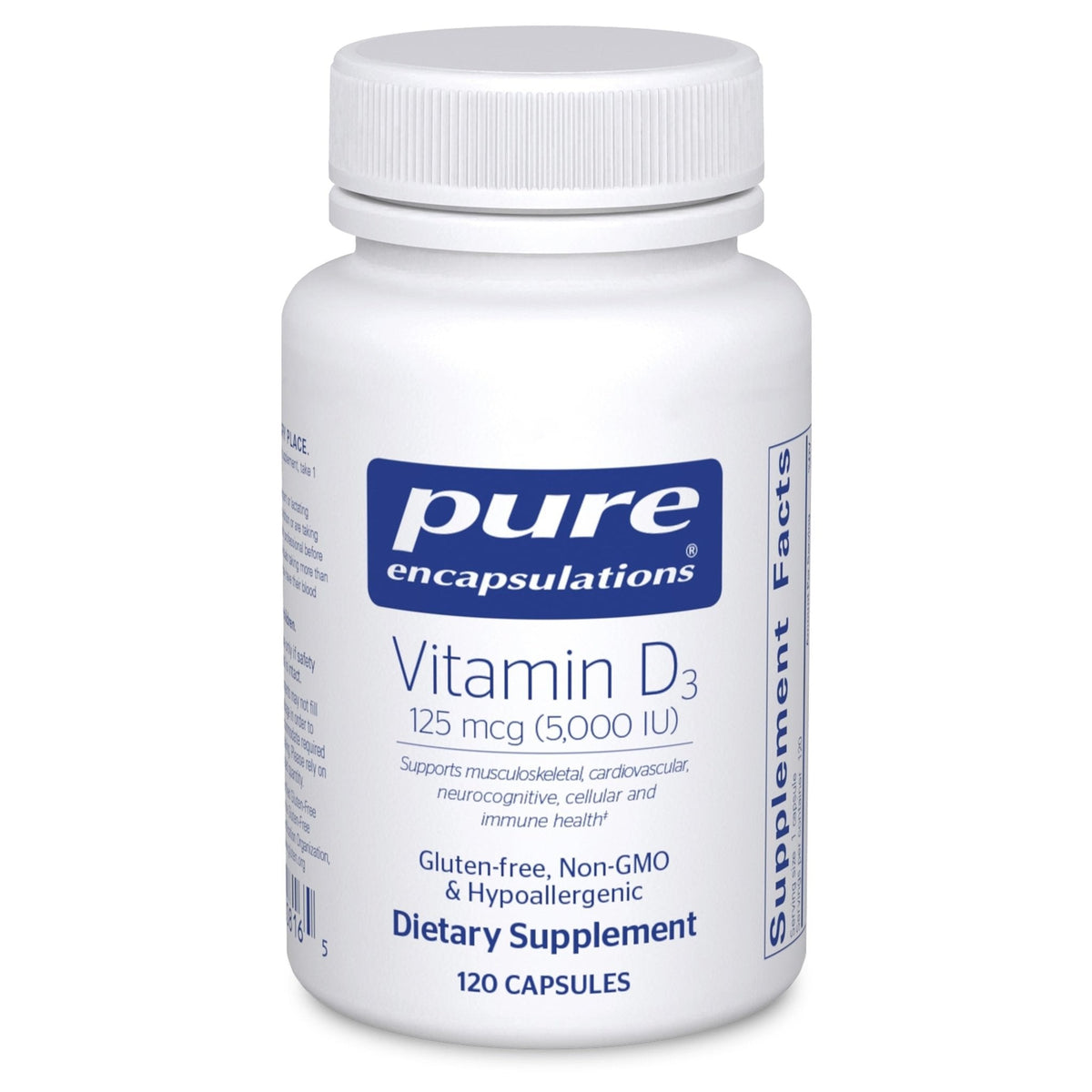 Pure Encapsulations Vitamin D3 125 mcg (5,000 IU) - Supplement to Support Bone, Joint, Breast, Heart, Colon, and Immune Health - Maple Wellness Supplements