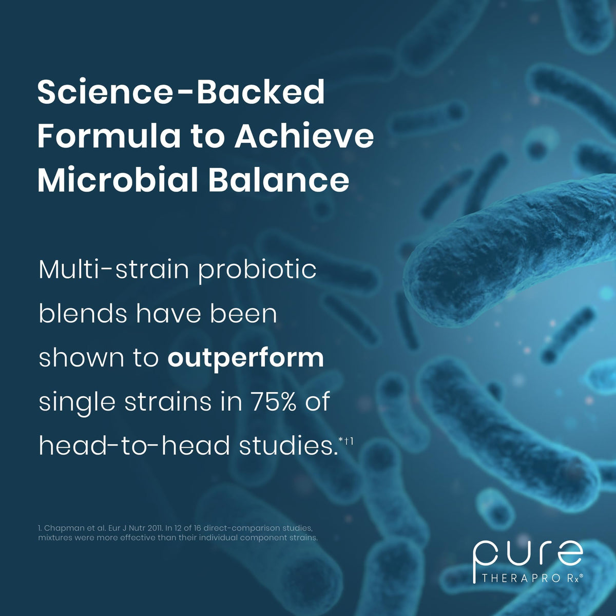 Pure Therapro Rx Power Probiotic Daily - 30 Acid-Resistant Capsules | 4 Proven Strains - 30 Billion CFU/Capsule | Patented Activ-Vial Desiccant Bottle - Maple Wellness Supplements