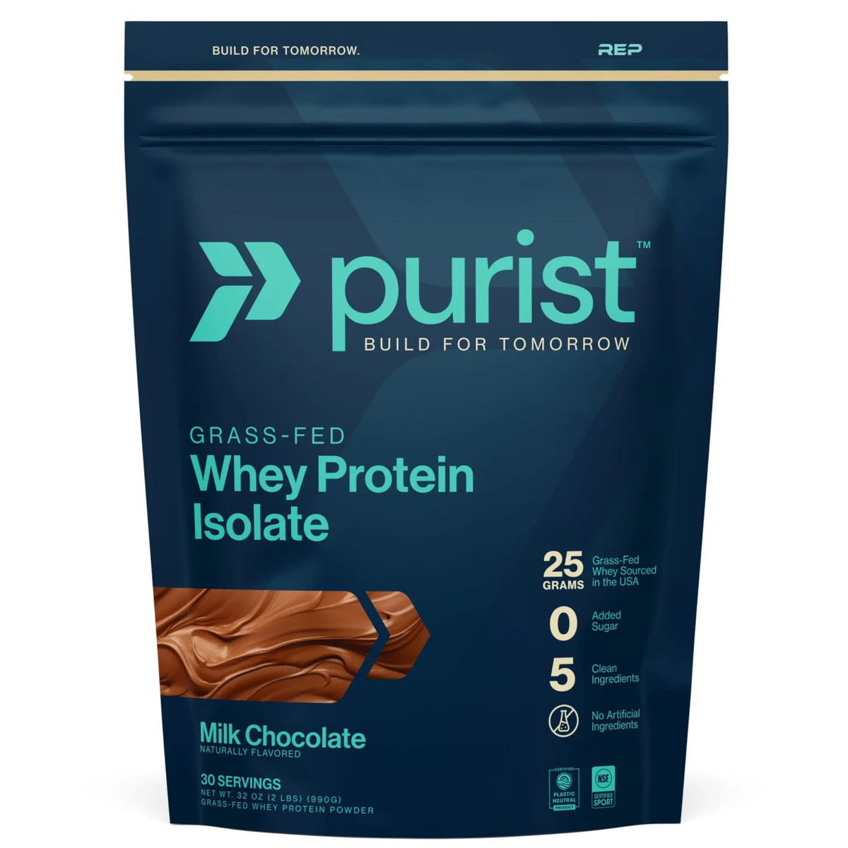 PURIST REP Whey Protein Powder, Premium Milk Chocolate Grassfed Isolate,Workout Recovery, Keto Friendly, Clean Nutrition Meal Replacement, Promotes Lean Muscle, Sugar and Gluten-Free Women Men, 2 Lb - Maple Wellness Supplements