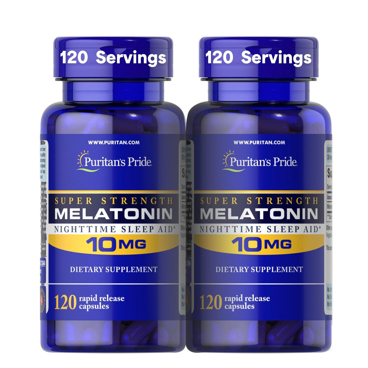 Puritan's Pride Premium Super Strength Melatonin 10mg Sleep Aid, Dietary Supplement for Sound, Restful, & Longer Sleep Support, 4 Month Supply, - Maple Wellness Supplements
