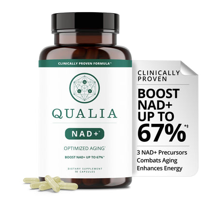 Qualia NAD Supplement — Clinically Proven to Boost NAD+ up to 67%. Optimized Aging, Energy, Focus. Elite NAD+ Booster Ingredients Nicotinamide Riboside (NIAGEN), Niacin, Niacinamide (1 Month Supply) - Maple Wellness Supplements