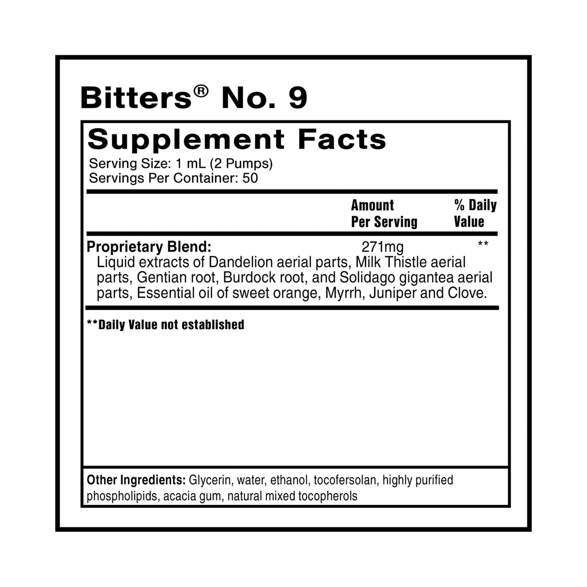 Quicksilver Scientific Dr. Shade's Bitters No. 9 - for Digestion - Fast Acting Liposomal Digestive Bitters with Milk Thistle, Burdock Root & Juniper Essential Oil - Digestive Support (50ml) - Maple Wellness Supplements